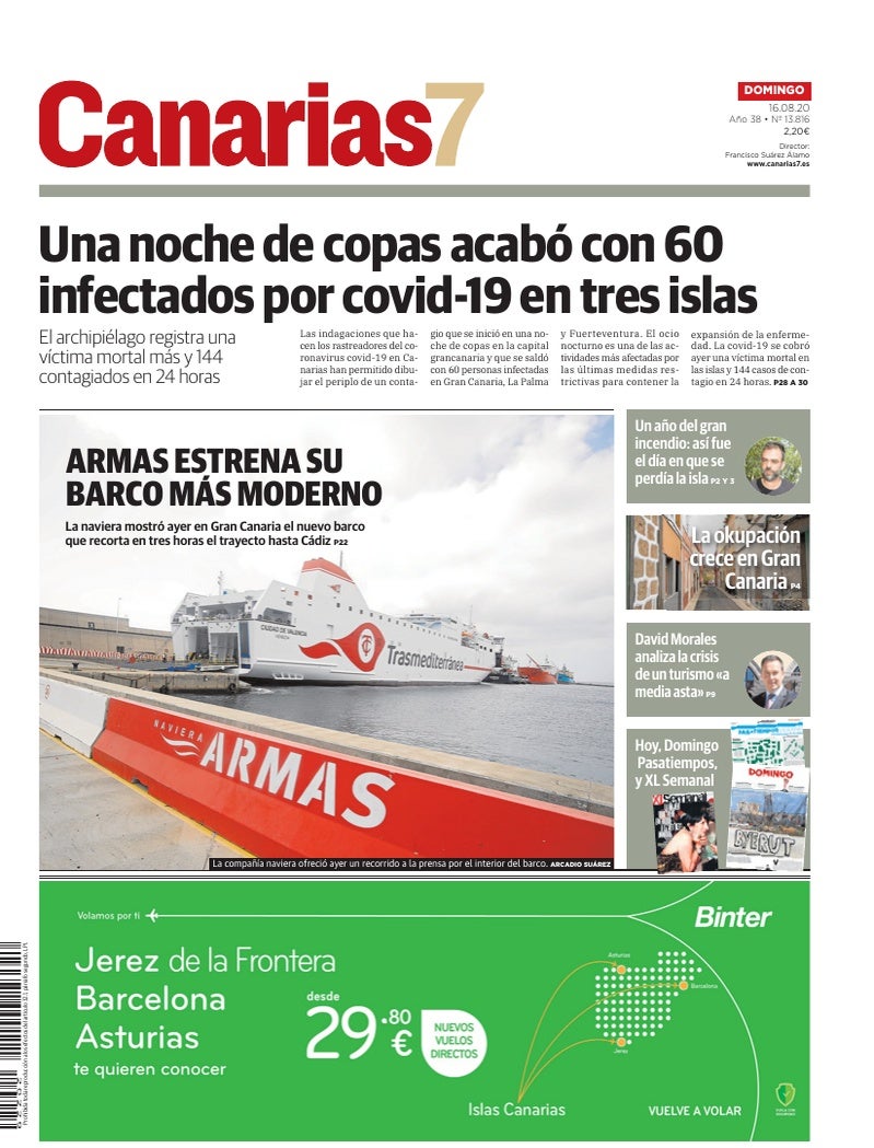 Portada Canarias7 16-08-2020