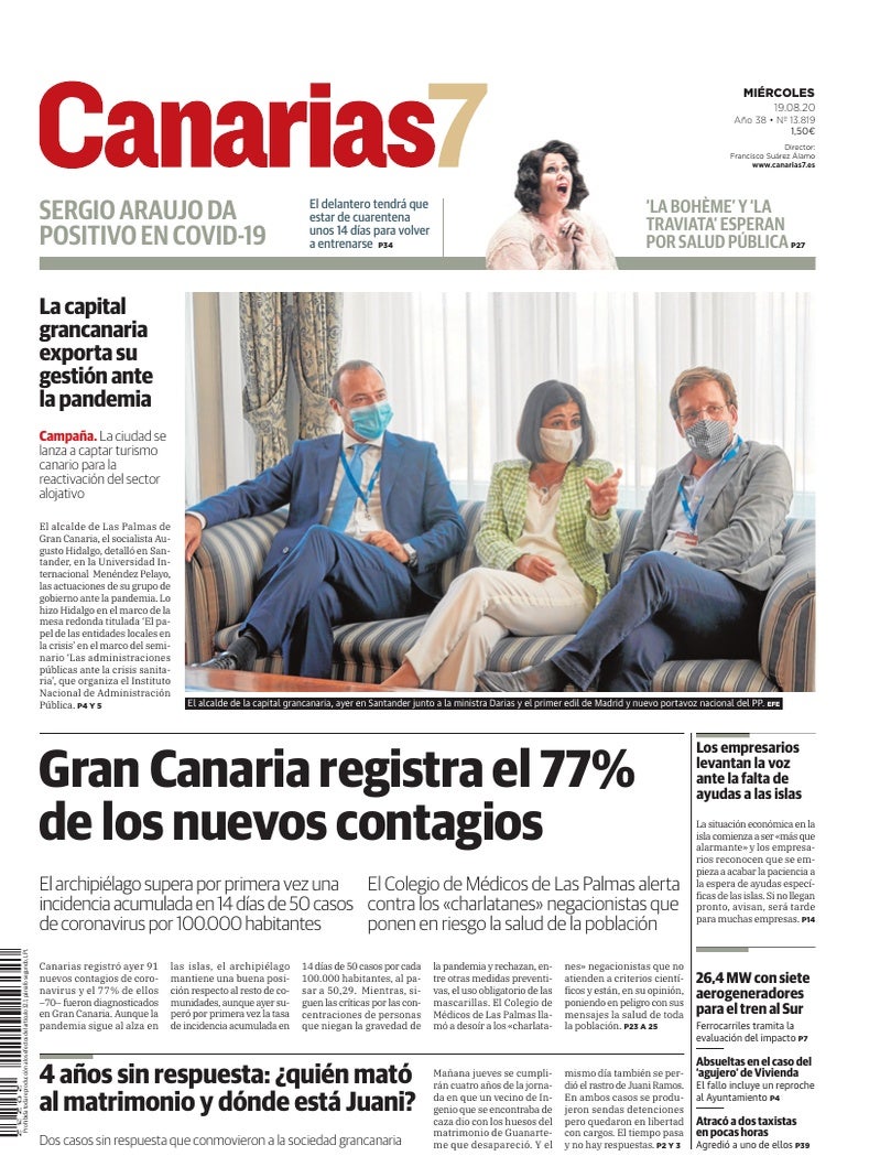 Portada Canarias7 19-08-2020
