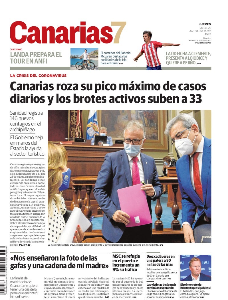Portada Canarias7 20-08-2020