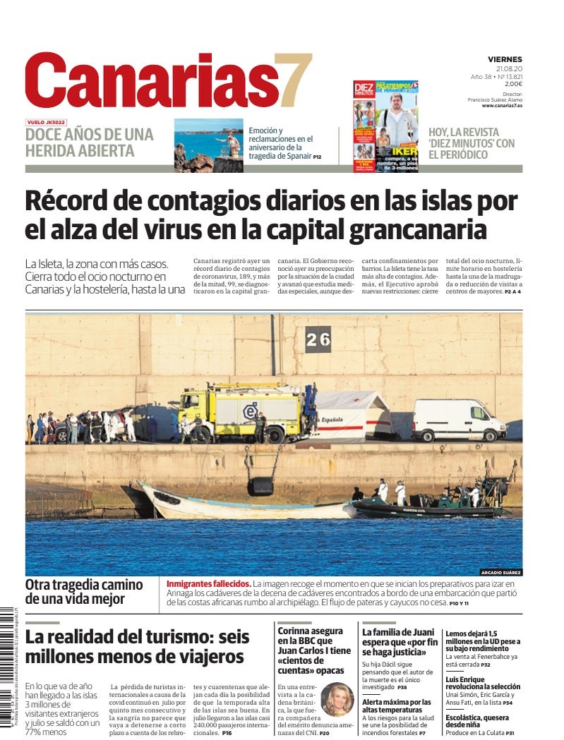 Portada Canarias7 21-08-2020