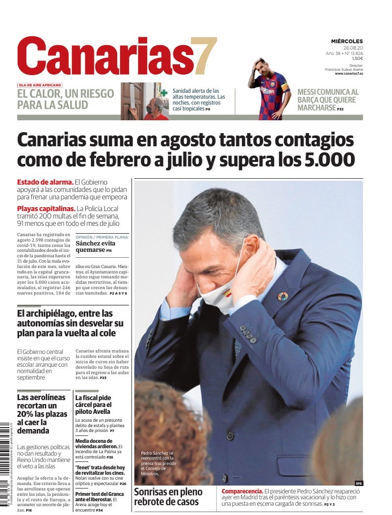 Portada Canarias7 26-08-2020