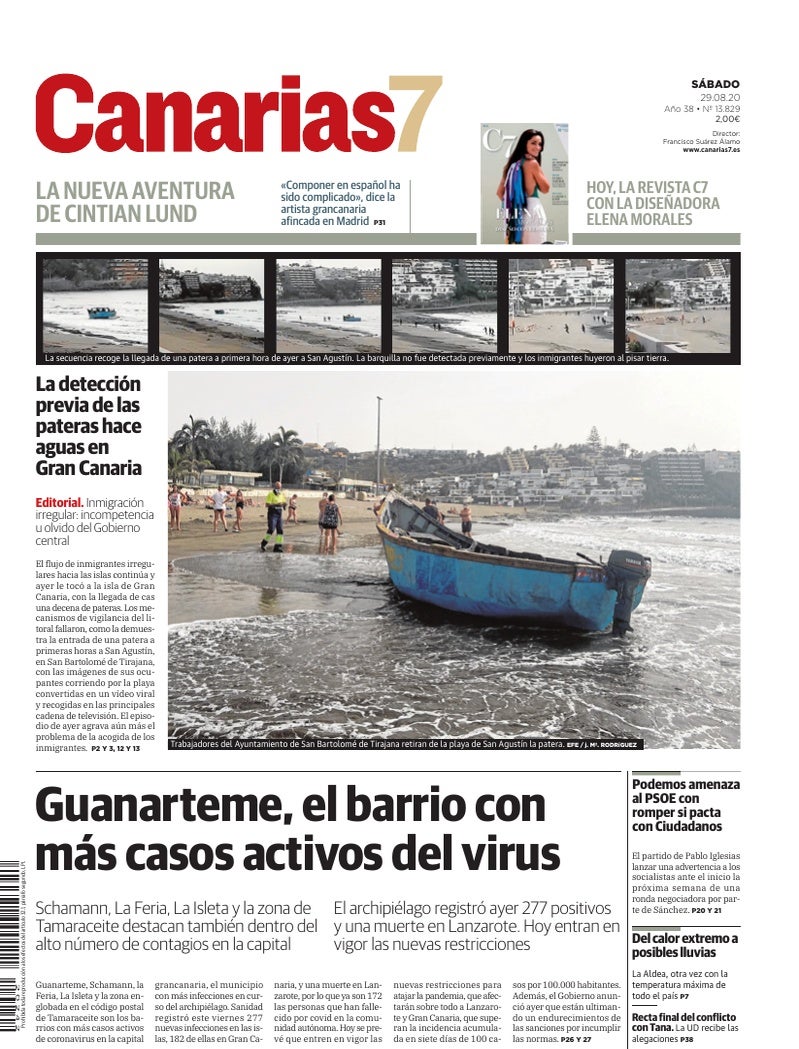 Portada Canarias7 29-08-2020