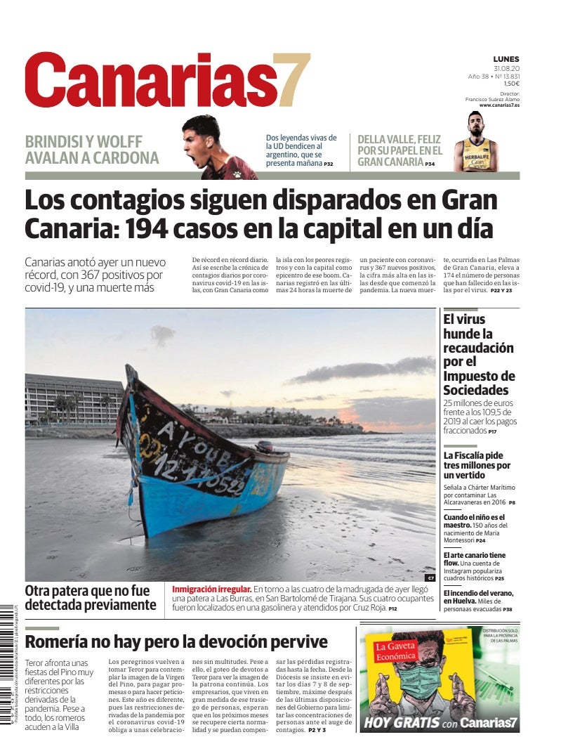 Portada Canarias7 31-08-2020