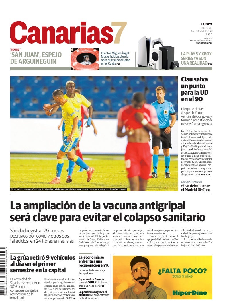 Portada Canarias7 21-09-2020