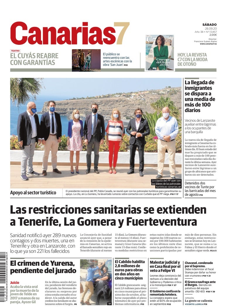 Portada Canarias7 26-09-2020