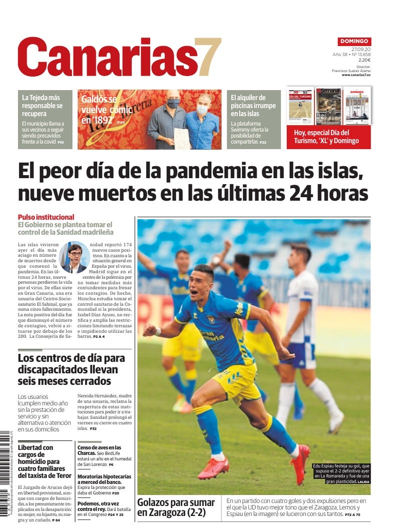 Portada Canarias7 27-09-2020