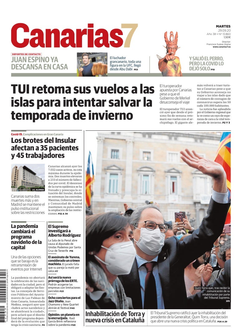 Portada Canarias7 29-09-2020