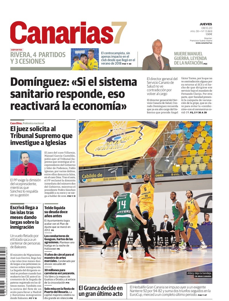 Portada Canarias7 08-10-2020
