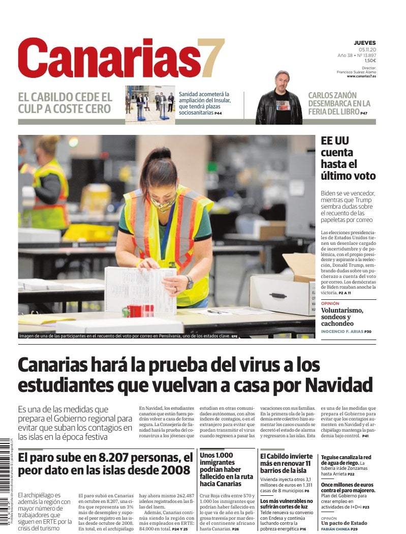 Portada Canarias7 05-11-2020