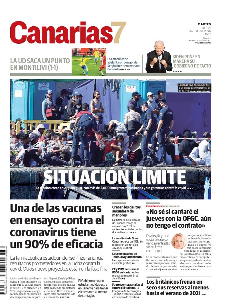 Portada Canarias7 10-11-2020