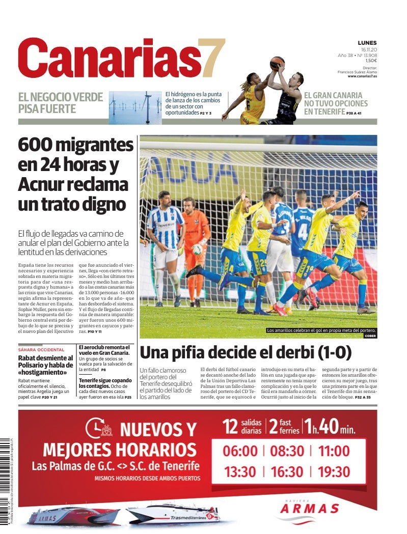 Portada Canarias7 16-11-2020