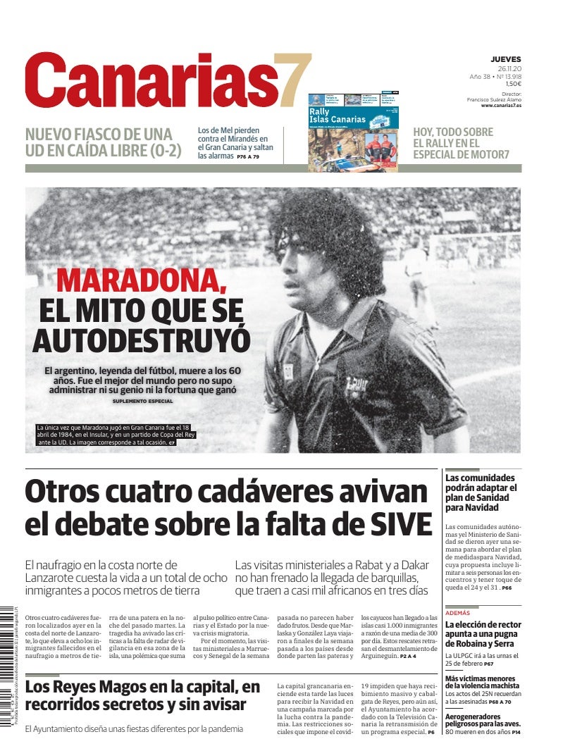 Portada Canarias7 26-11-2020