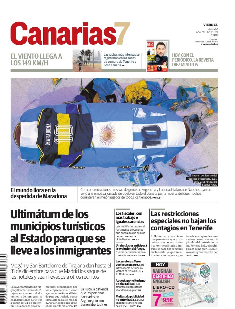 Portada Canarias7 27-11-2020
