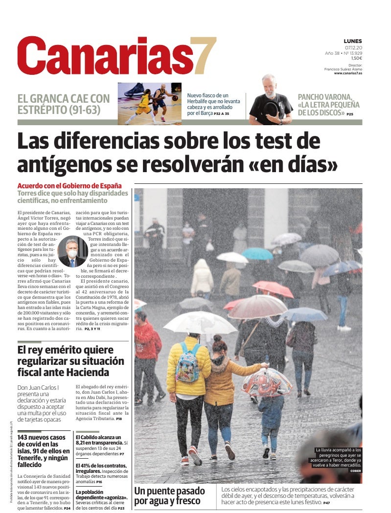 Portada Canarias7 07-12-2020
