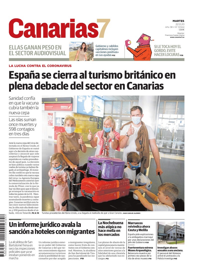 Portada Canarias7 22-12-2020