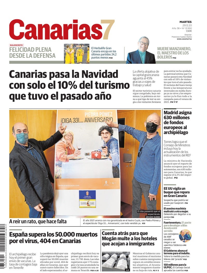Portada Canarias7 29-12-2020