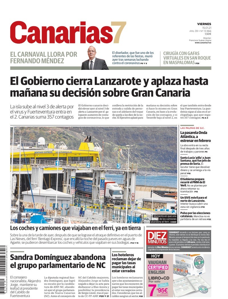Portada Canarias7 15-01-2021