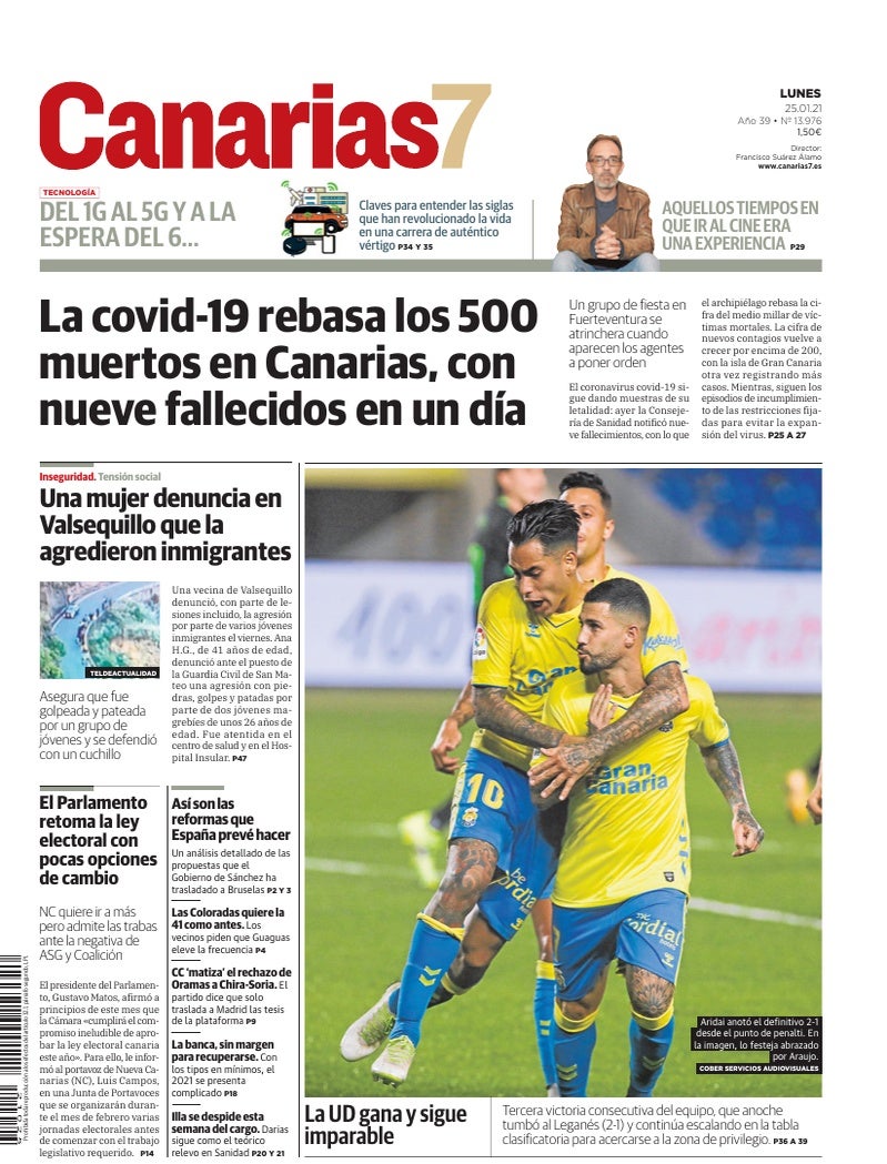 Portada Canarias7 25-01-2021