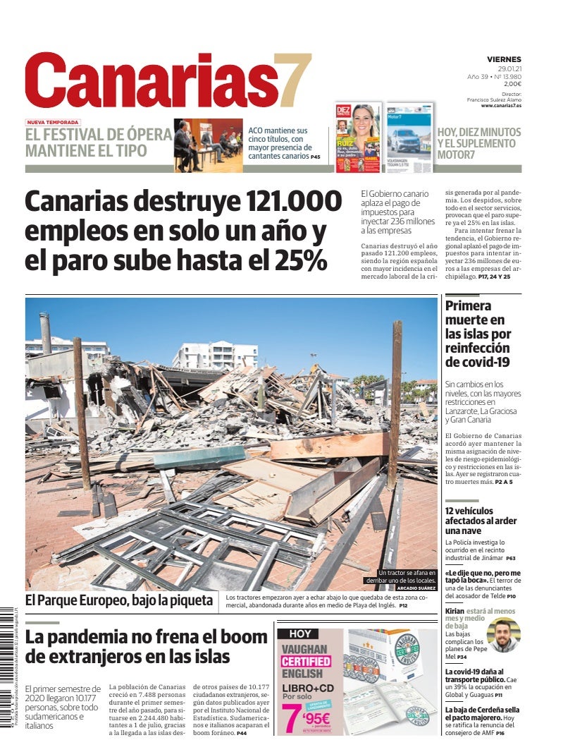 Portada Canarias7 29-01-2021