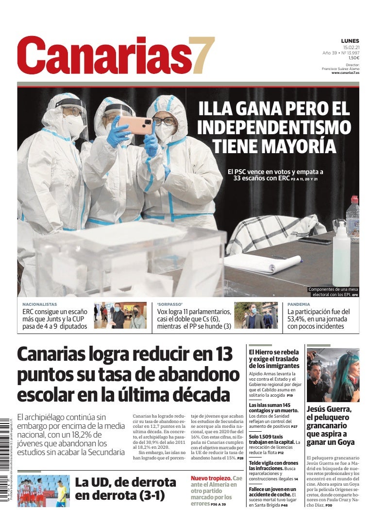 Portada Canarias7 15-02-2021