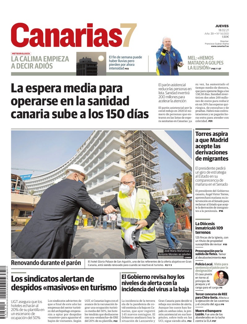 Portada Canarias7 18-02-2021