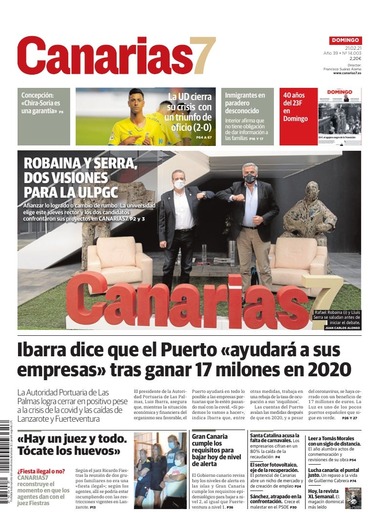 Portada Canarias7 21-02-2021