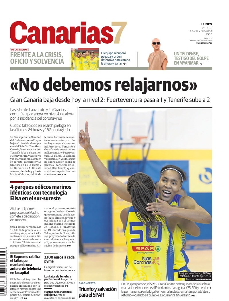 Portada Canarias7 22-02-2021
