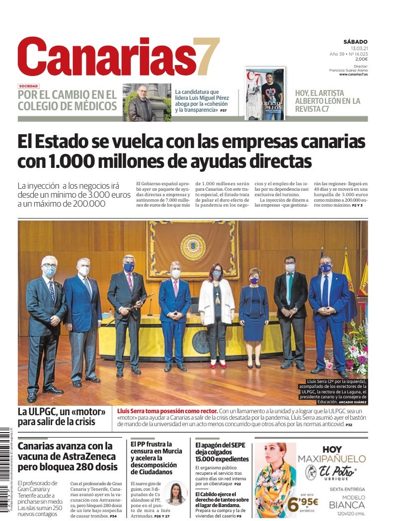 Portada Canarias7 13-03-2021
