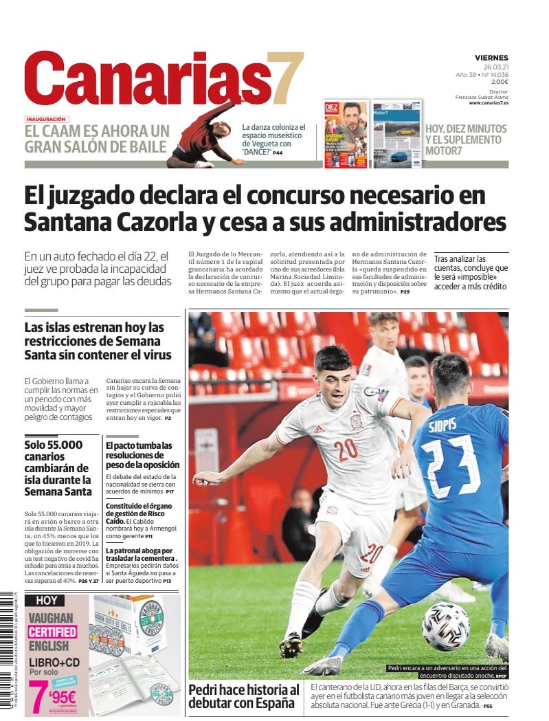 Portada Canarias7 26-03-2021