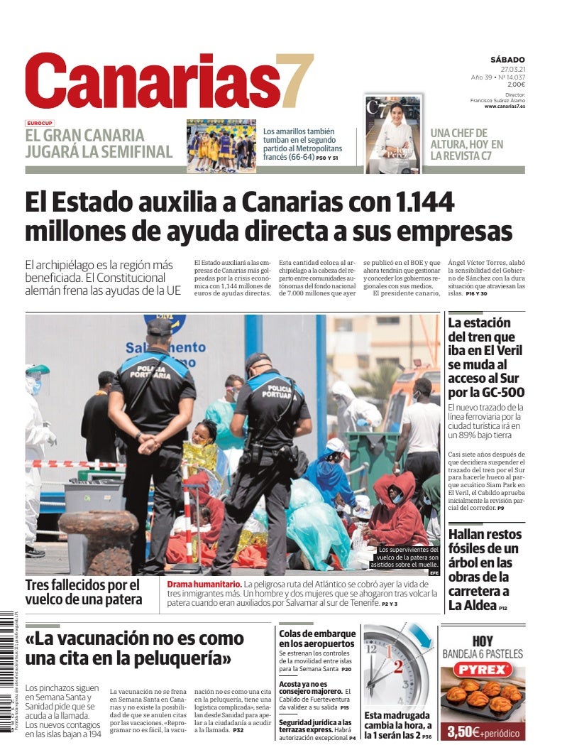 Portada Canarias7 27-03-2021