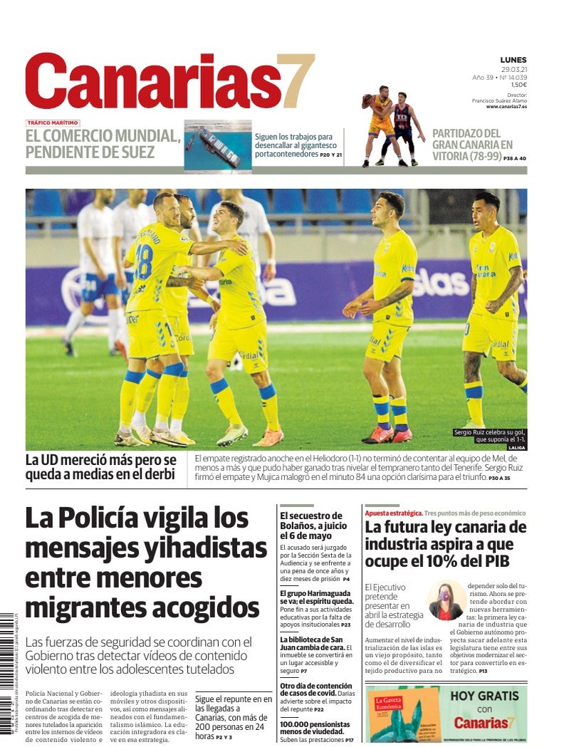 Portada Canarias7 29-03-2021