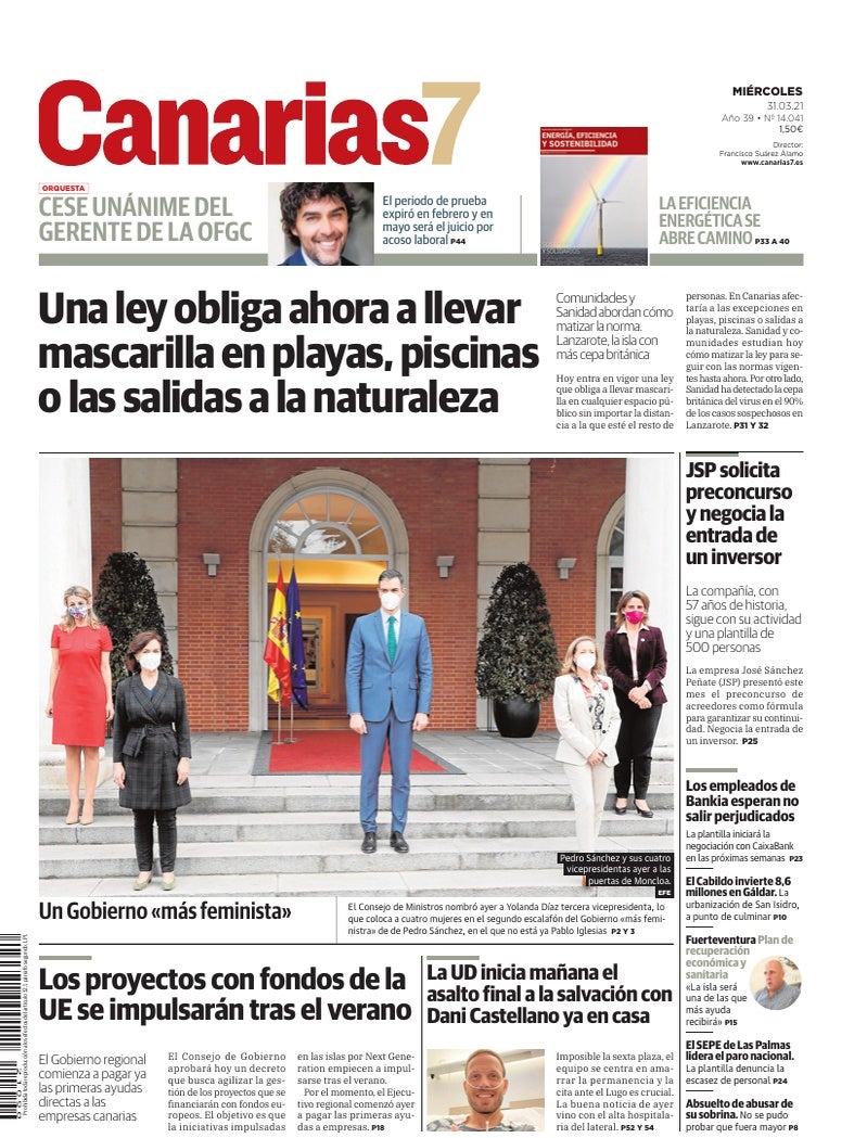 Portada Canarias7 31-03-2021