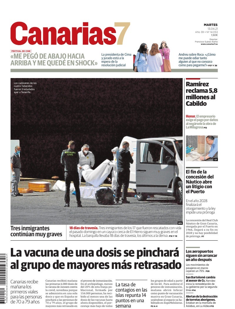 Portada Canarias7 13-04-2021
