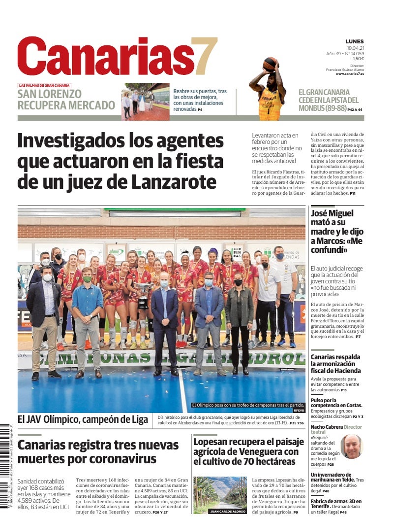 Portada Canarias7 19-04-2021