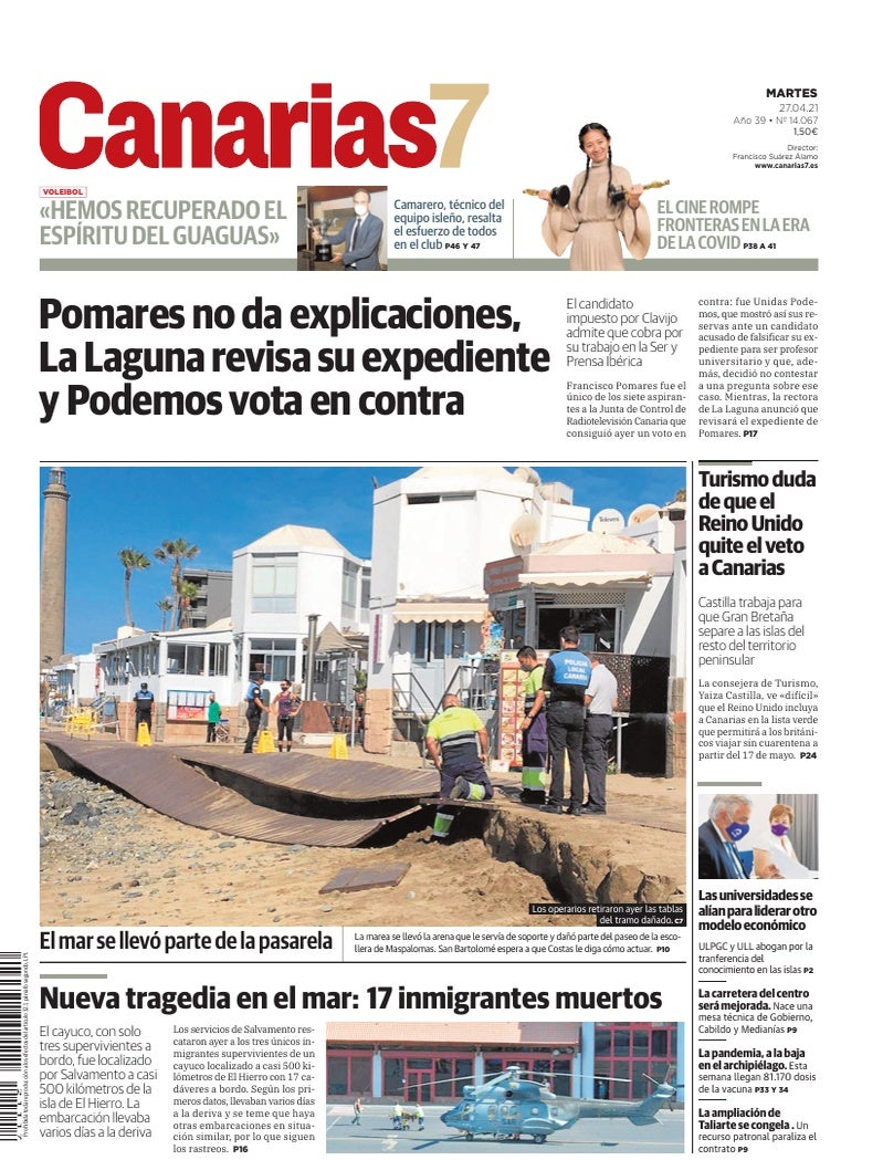 Portada Canarias7 27-04-2021