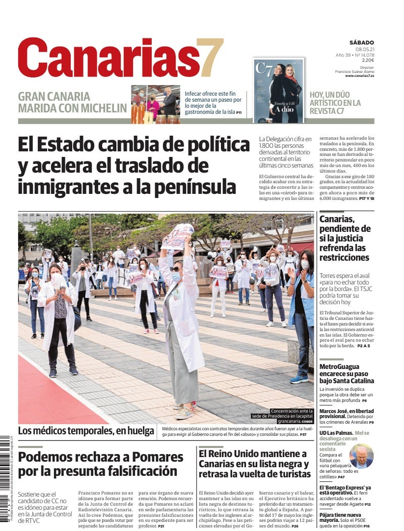Portada Canarias7 08-05-2021