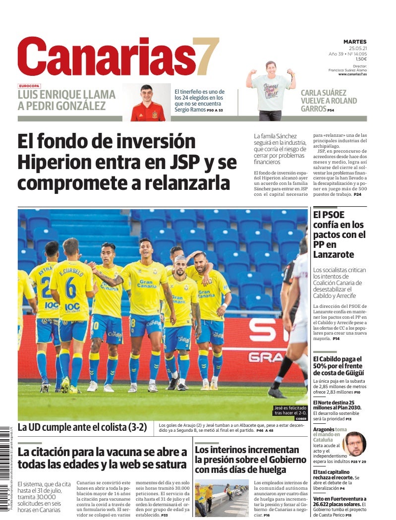 Portada Canarias7 25-05-2021