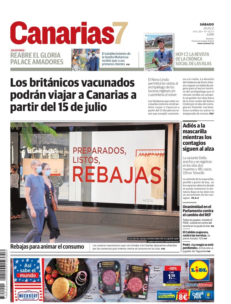 Portada Canarias7 26-06-2021