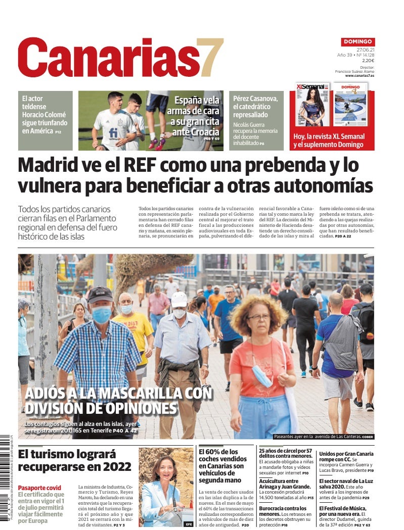 Portada Canarias7 27-06-2021