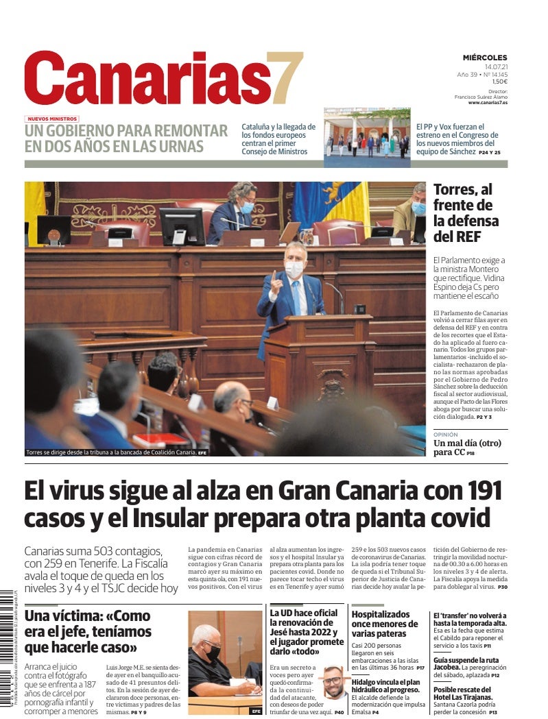 Portada Canarias7 14-07-2021