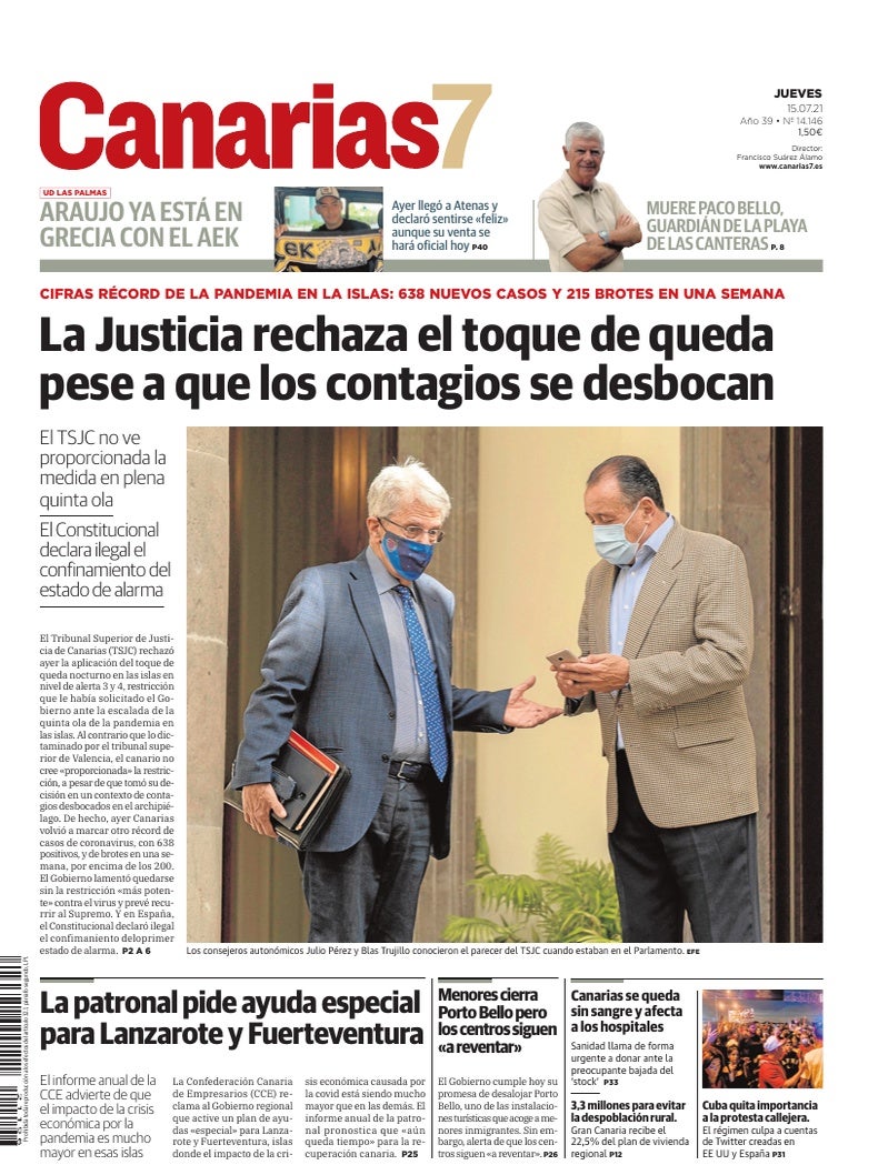 Portada Canarias7 15-07-2021