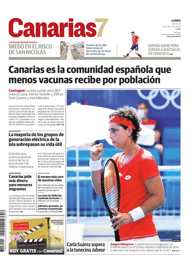 Portada Canarias7 26-07-2021