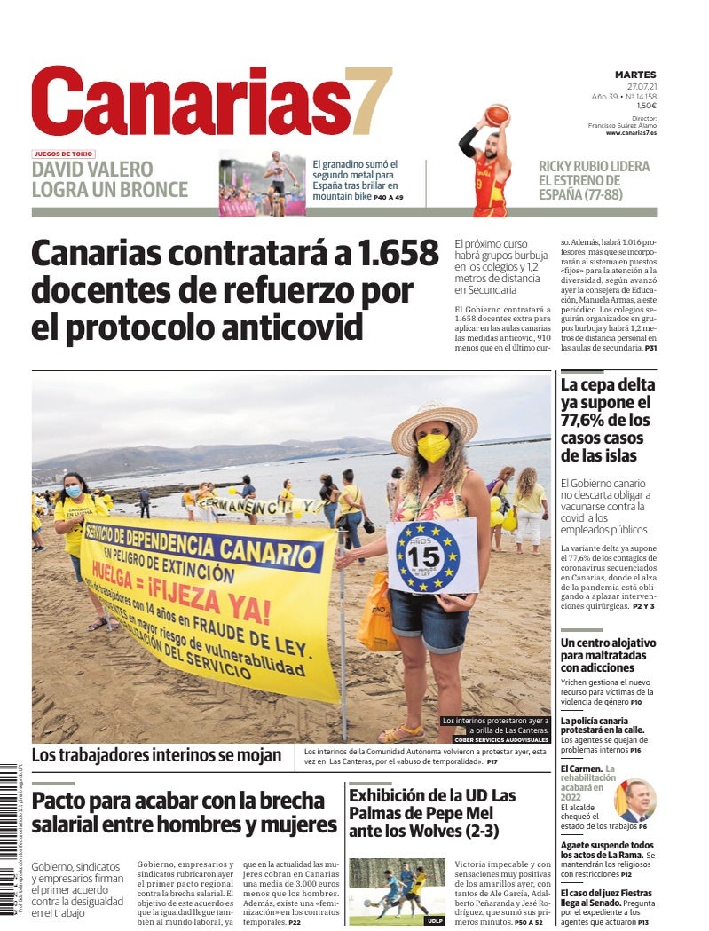 Portada Canarias7 27-07-2021