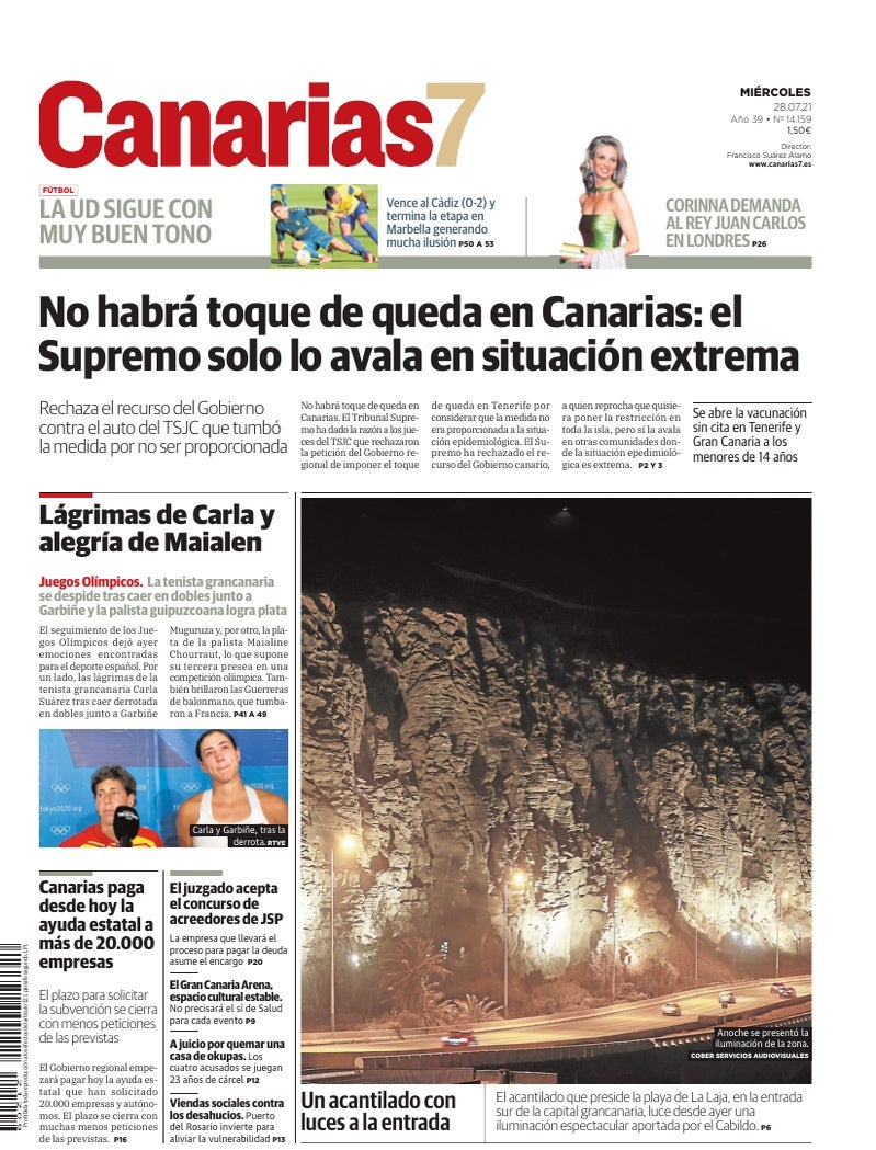 Portada Canarias7 28-07-2021
