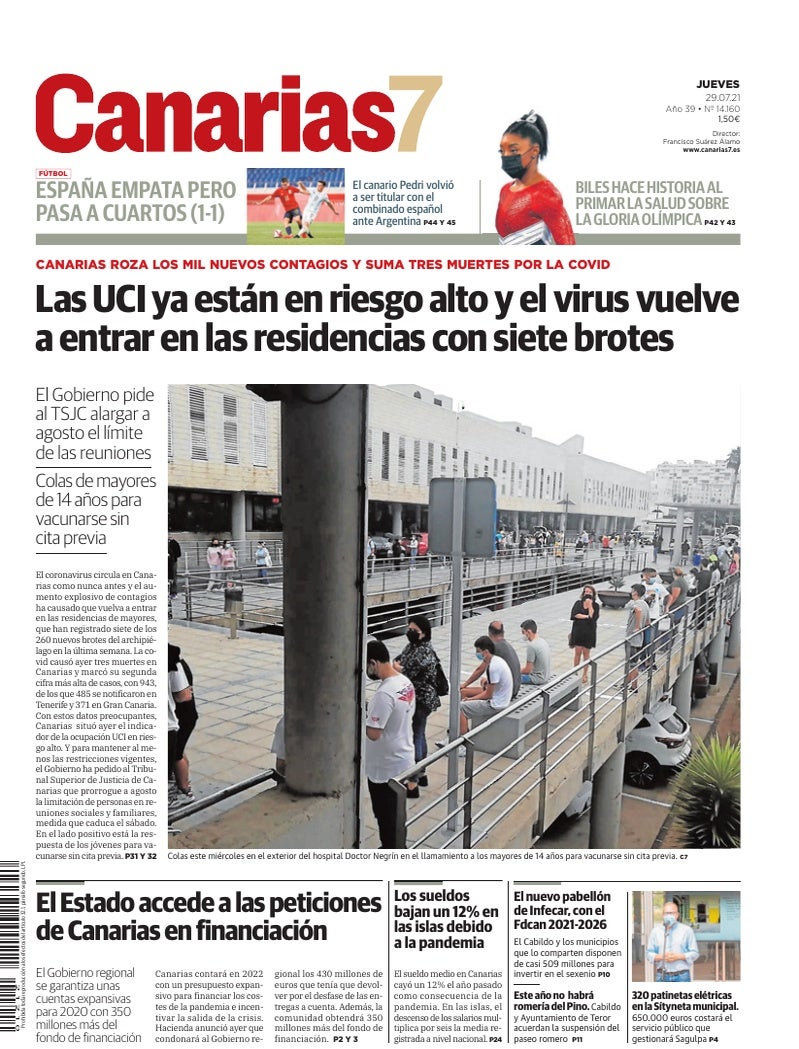 Portada Canarias7 29-07-2021
