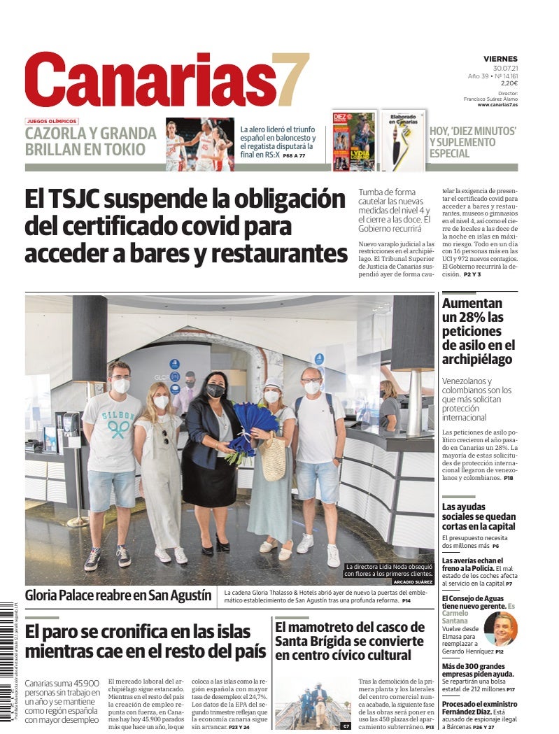 Portada Canarias7 30-07-2021