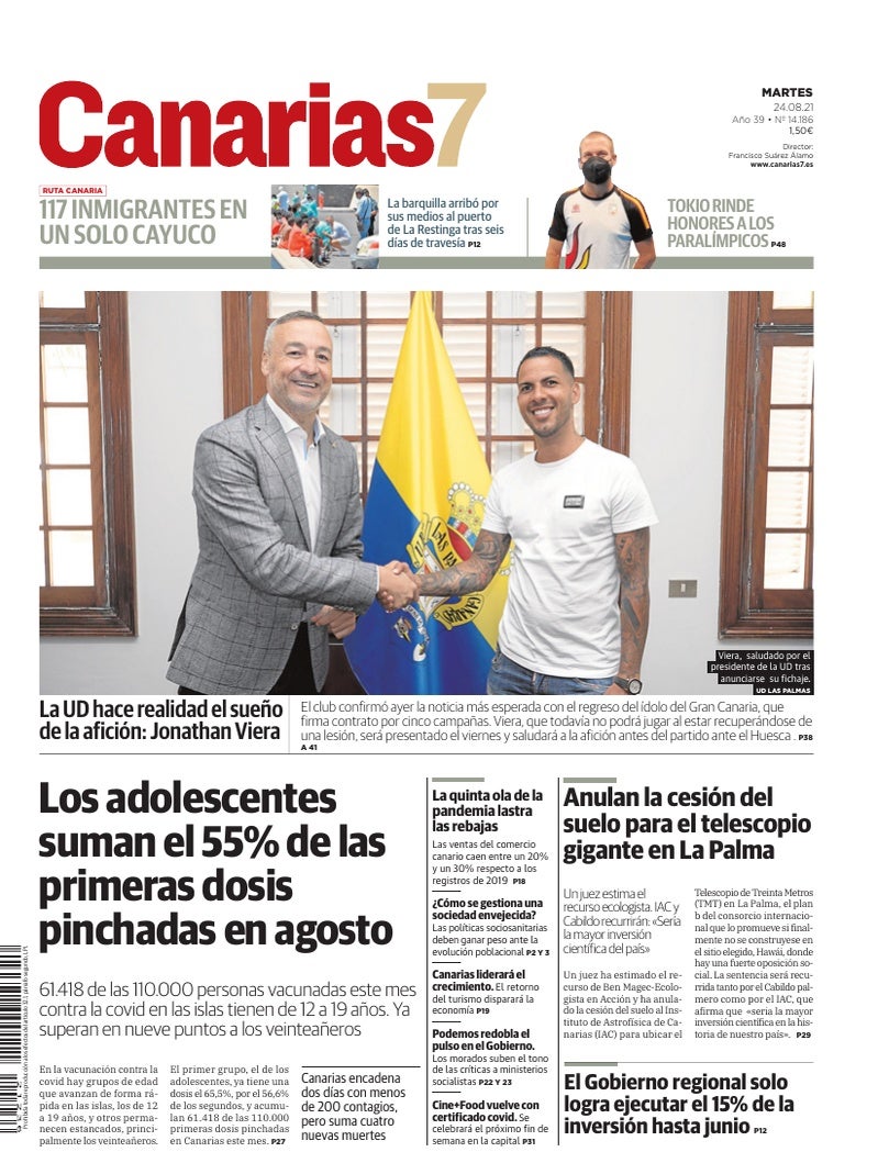Portada Canarias7 24-08-2021