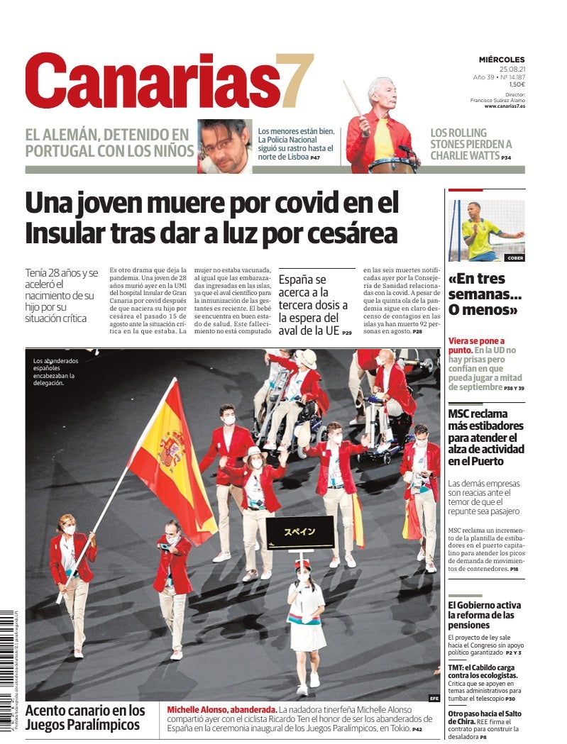 Portada Canarias7 25-08-2021