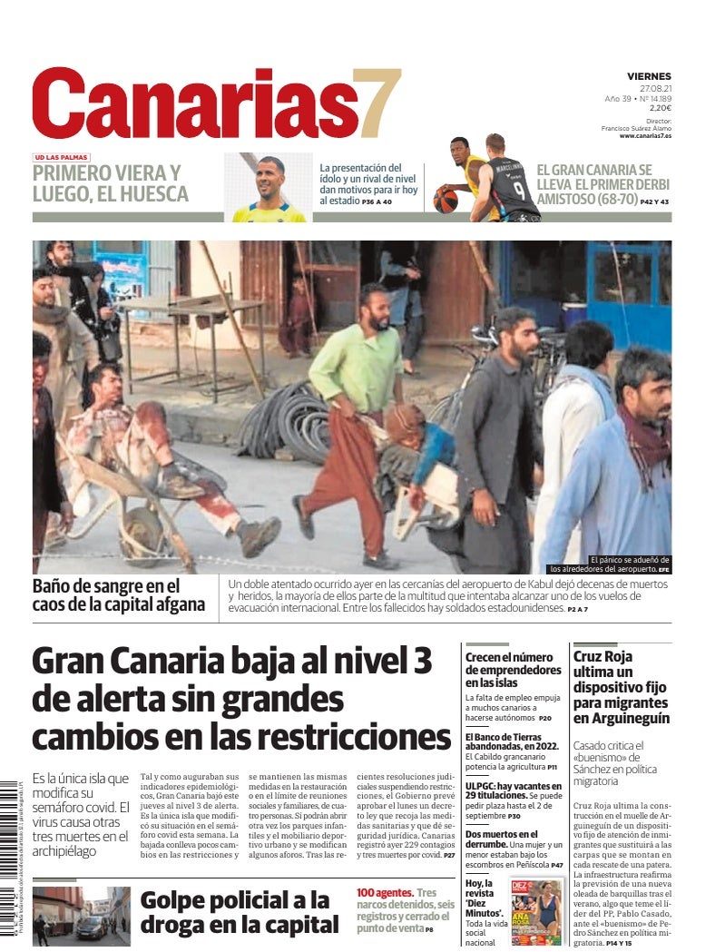 Portada Canarias7 27-08-2021