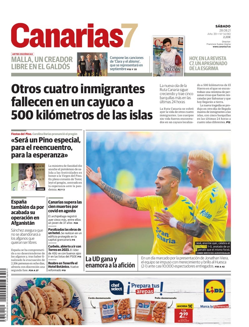 Portada Canarias7 28-08-2021